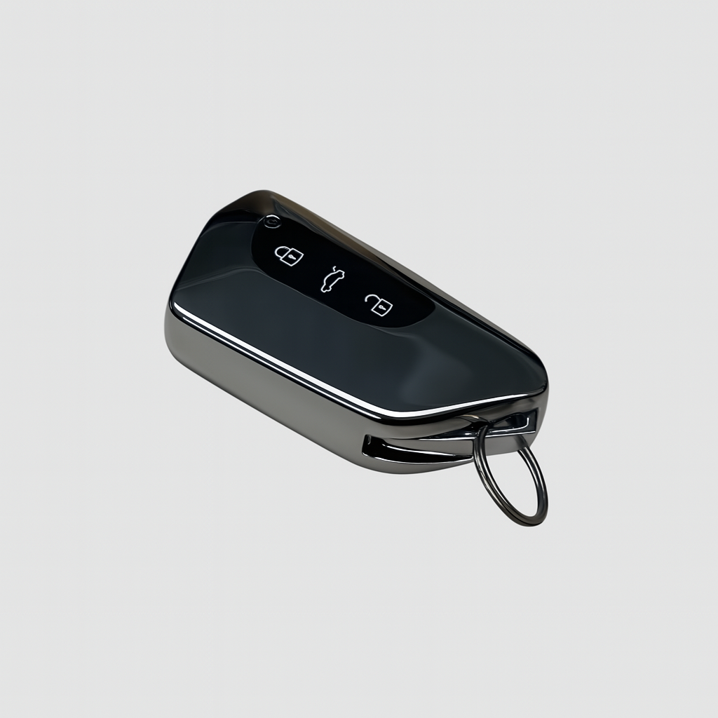 Bescherm je autosleutel met stijl! Onze elegante sleutelhoes in zilver past perfect bij VW ID.-modellen evenals Skoda Enyaq en Elroq. Krasvrij, nauwkeurige pasvorm en luxueus design.