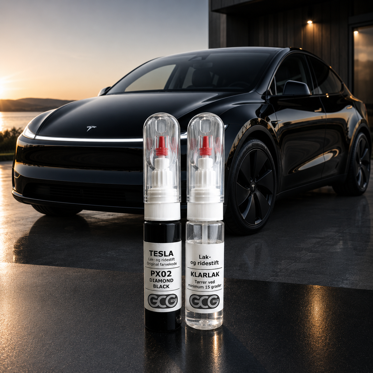 Lakstift + blanke lak. Tesla originele kleur