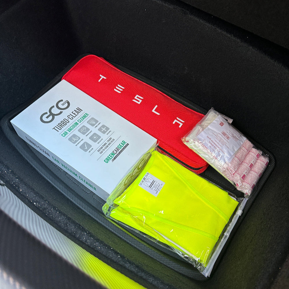 Afbeelding van GCG MAX mat voor het onderste vak in de kofferbak van de Tesla Model 3 Highland.