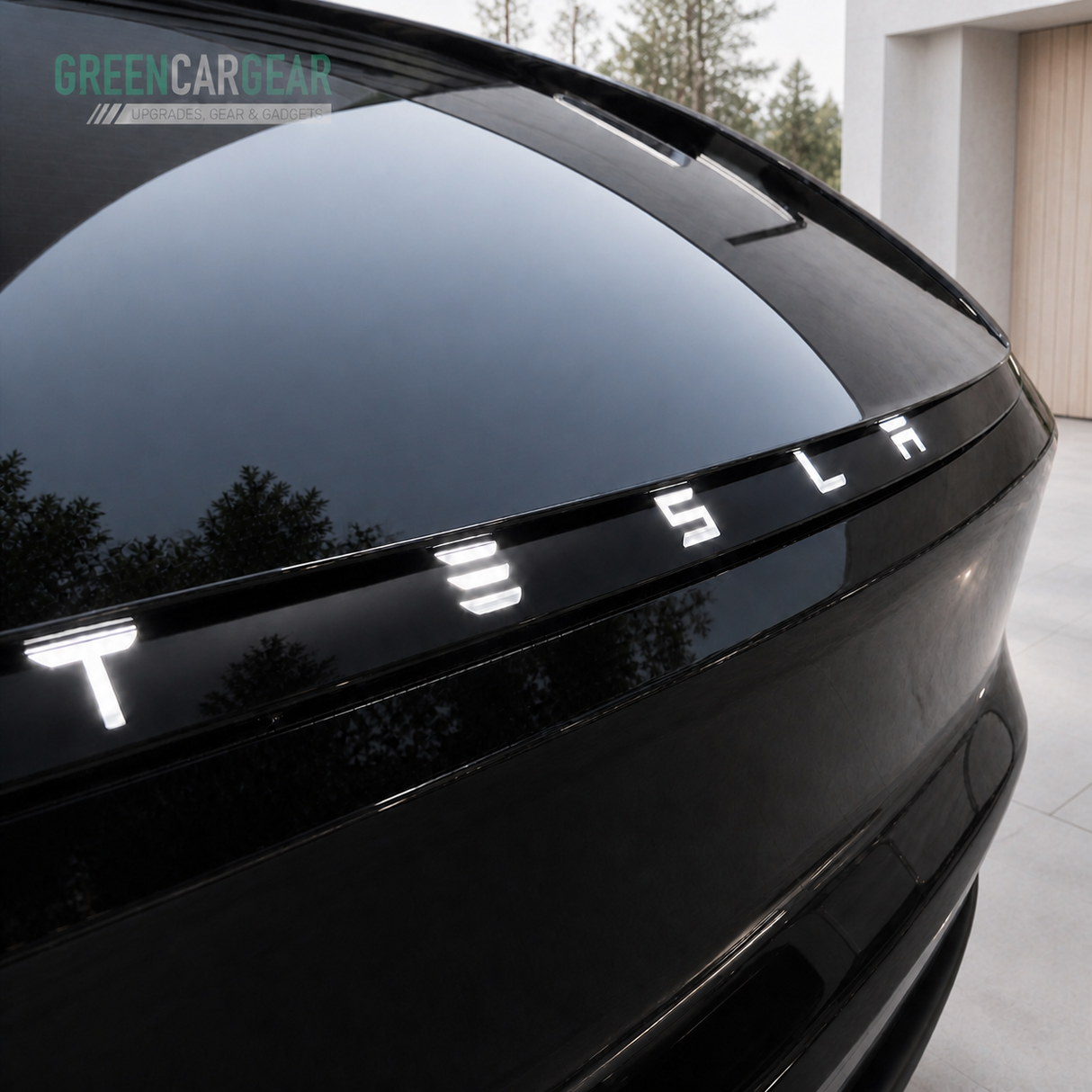 Folie voor lichtstrip - Tesla Model Y 2025 Juniper – Mat zwart met TESLA tekst