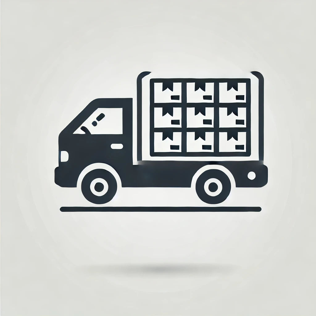 Een vrachtwagen die het pictogram voor het bestellen van vracht toont
