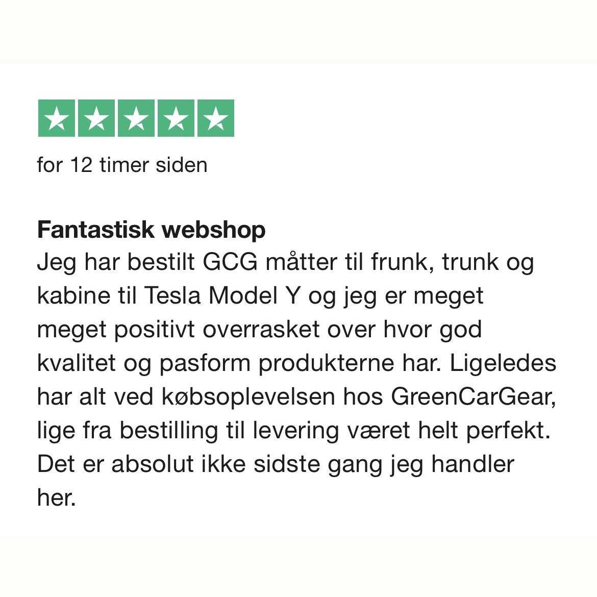 Klantbeoordeling over GCG matten voor Tesla Model Y met 5 sterren