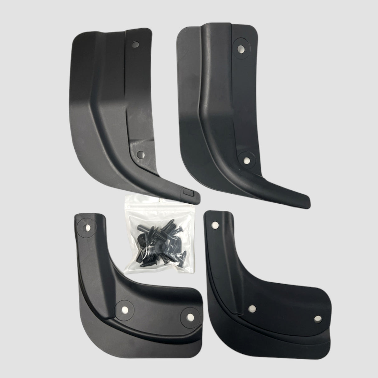 spatborden voor Tesla Model 3 Highland. Een complete set van 4 stuks. 2 vooraan en 2 achteraan. Gemakkelijke montage.