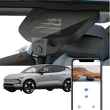 FitCamX Dashcam voor Volvo EX30 2024, met app-weergave en automodel.