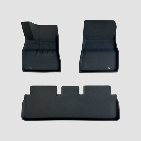 De complete set GCG vloermatten voor een Tesla Model 3 2021-2023