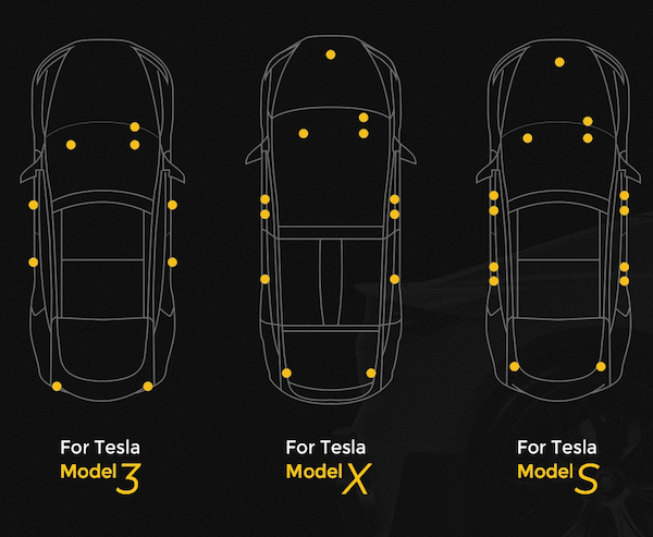 LED-licht, passend voor Tesla