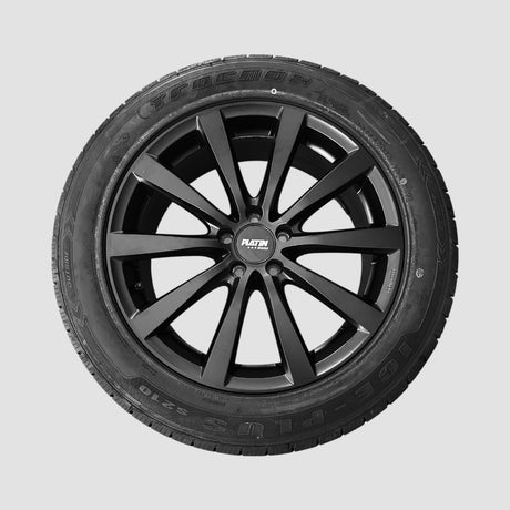 Platin P66 mat zwarte aluminium velg met band