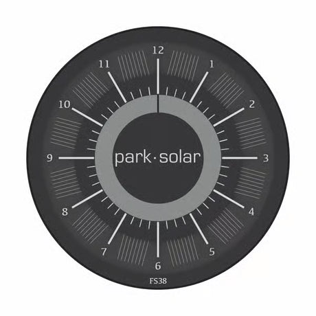 ParkOne Solar FS38 zonnecel aangedreven parkeerschijf, zwart met witte tijdsaanduiding