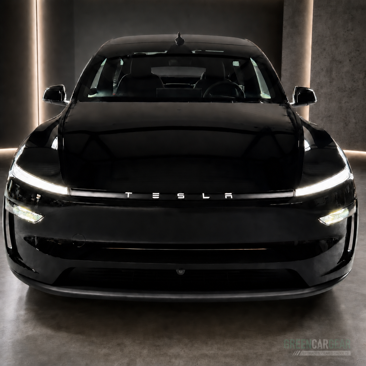 Folie voor lichtstrip - Tesla Model Y 2025 Juniper – Mat zwart met TESLA tekst