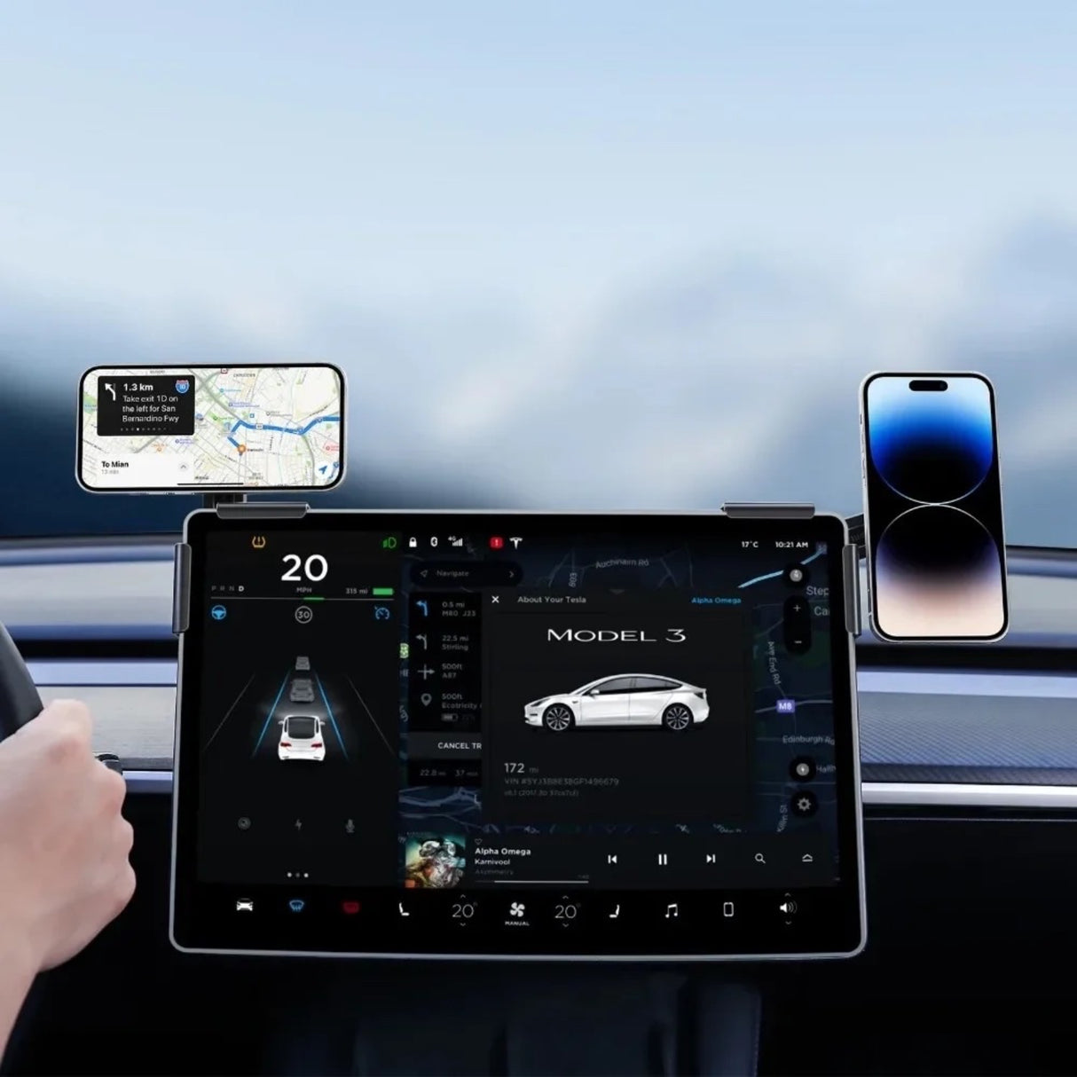 Telefoonhouder/lader met MagSafe - geschikt voor Tesla