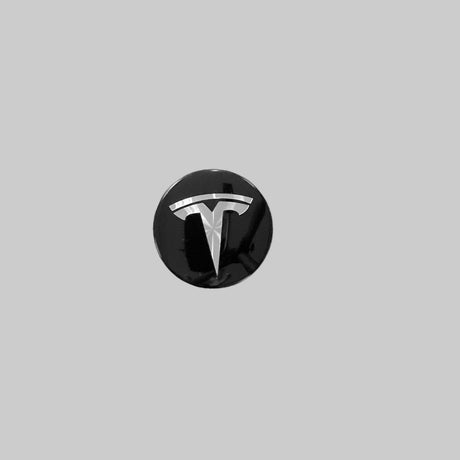 centercap glanzend zwart met zilveren Tesla-logo
