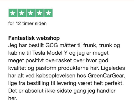 Klantbeoordeling over GCG matten voor Tesla Model Y met 5 sterren