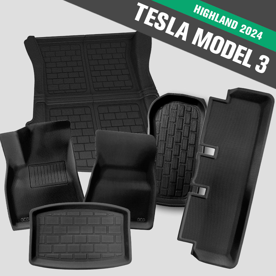 GCG MAX All Weather complete matten set voor Tesla Model 3 Highland 2024.