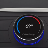 s3xy knop die de ingestelde temperatuur toont