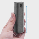 Afbeelding met de afmetingen van de compacte schermreiniger-spray